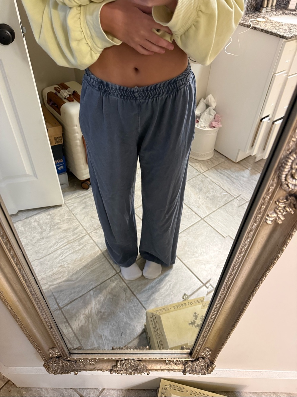 Brandy Melville Casual Elastic Waist Slate Gray Lounge Pants